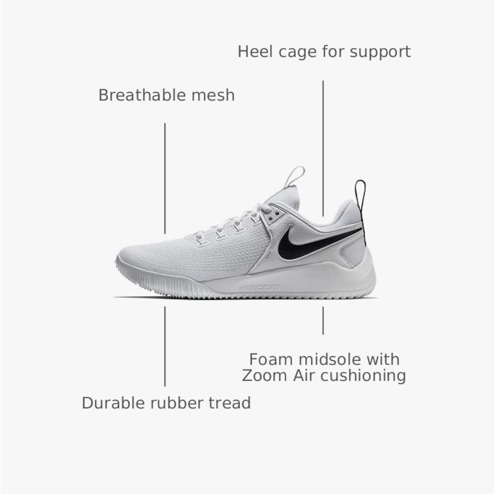 Nike women’s volleyball zoom hyperace 2.0 White and Black  Sneakers 12 reaction